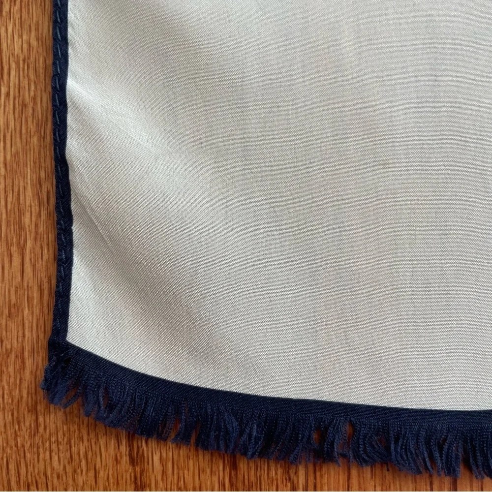 Christian Dior red and blue monogram on white silk scarf made in Italy